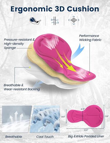 شورت نسائي مبطن لركوب الدراجات الجبلية لركوب الدراجات على الطرق 2 في 1 شورت مبطن لركوب الدراجات مع جيوب بسحاب in Kuwait
