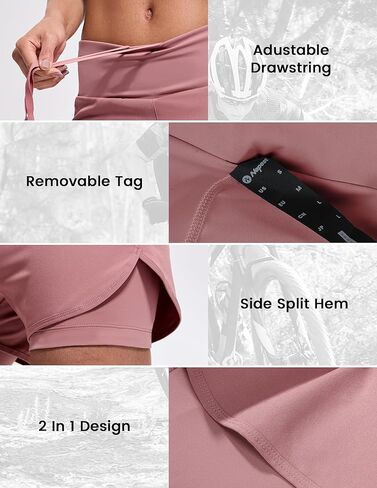 شورت نسائي مبطن لركوب الدراجات الجبلية لركوب الدراجات على الطرق 2 في 1 شورت مبطن لركوب الدراجات مع جيوب بسحاب in Kuwait