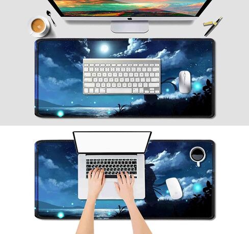 Full Moon on Sea Mouse Pad, Attractive Scenery Large Mouse Pads, Anti-Slip Rubber Base XXL Mouse Pad for Full Desk in Saudi Arabia