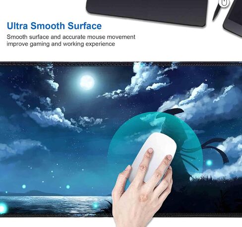 Full Moon on Sea Mouse Pad, Attractive Scenery Large Mouse Pads, Anti-Slip Rubber Base XXL Mouse Pad for Full Desk in Saudi Arabia