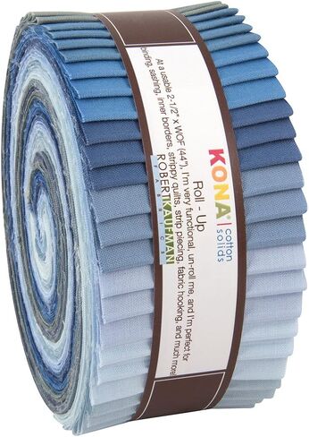 Robert Kaufman KONA COTTON SOLIDS OVERCAST Roll Up 2.5" Precut Cotton Fabric Quilting Strips Jelly Roll Assortment RU-425-40 in Saudi Arabia