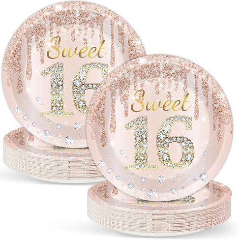 48Pcs Hot Pink Party Plates for Let's Go Party Decorations Hot Pink Party Dessert Paper Plates 7 Inch Pink Girls Birthday Party Table Decors for Girls Women Pink Princess Birthday Party Supplies in Saudi Arabia
