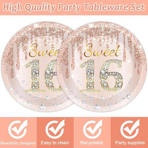 48Pcs Hot Pink Party Plates for Let's Go Party Decorations Hot Pink Party Dessert Paper Plates 7 Inch Pink Girls Birthday Party Table Decors for Girls Women Pink Princess Birthday Party Supplies in Saudi Arabia