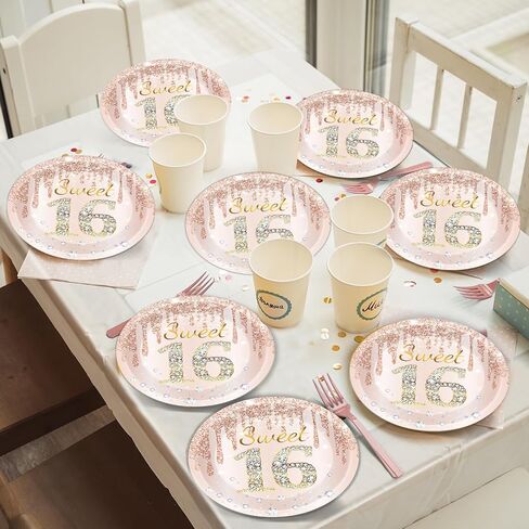 48Pcs Hot Pink Party Plates for Let's Go Party Decorations Hot Pink Party Dessert Paper Plates 7 Inch Pink Girls Birthday Party Table Decors for Girls Women Pink Princess Birthday Party Supplies in Saudi Arabia