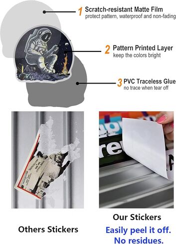 NASA Stickers 50Pcs Space Waterproof Vinyl Space Explorer Decals for Water Bottle Laptop Luggage Car Bike Bicycle Universe Astronaut Stickers Pack Universe Astronaut Stickers Pack in Kuwait