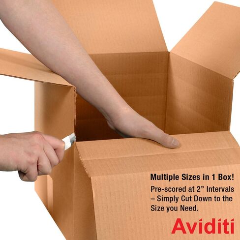 AVIDITI Shipping Boxes Multi-Depth 14"L x 12"W x 6"H, 25-Pack | Corrugated Cardboard Box for Packing, Moving and Storage in Saudi Arabia