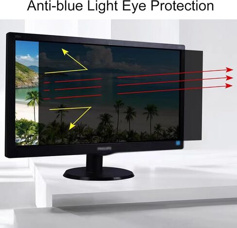 Computer Privacy Screen Filter for 24 Inch 16:9 Widescreen Monitor Anti Glare Blue Light Computer Monitor Privacy Filter Anti Spy Screen Protector Film (24" Diagonal 16:9 1 Pack) in Saudi Arabia