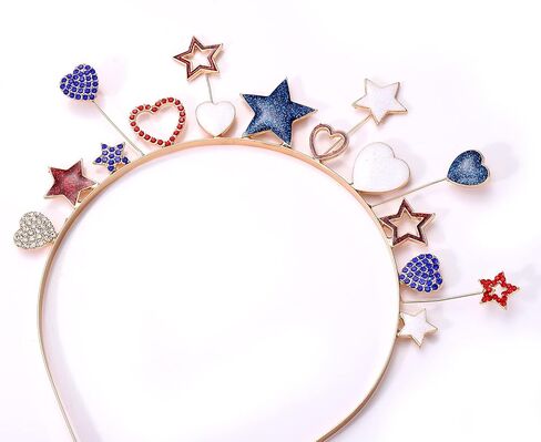 ARATLENCH العلم الأمريكي عقال للنساء الفتيات 4th من يوليو نجمة أحمر أبيض أزرق الوطنية هيرباند اكسسوارات الحفلات in Kuwait