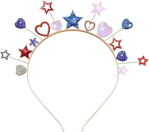 ARATLENCH العلم الأمريكي عقال للنساء الفتيات 4th من يوليو نجمة أحمر أبيض أزرق الوطنية هيرباند اكسسوارات الحفلات in Kuwait