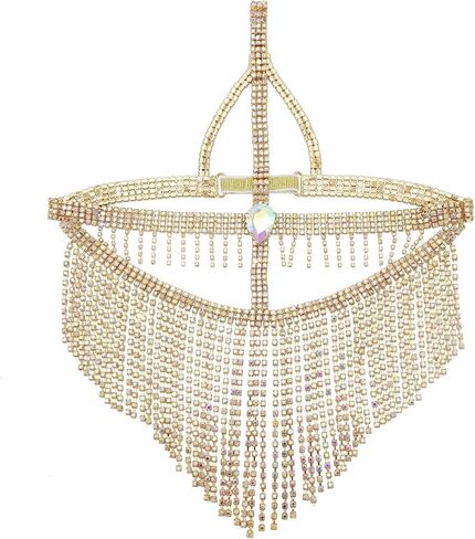 Belly Dance Masquerade Headchain Cosplay Belly Dance Nightclub Jewelry Rhinestone Veil Halloween Dance in Saudi Arabia
