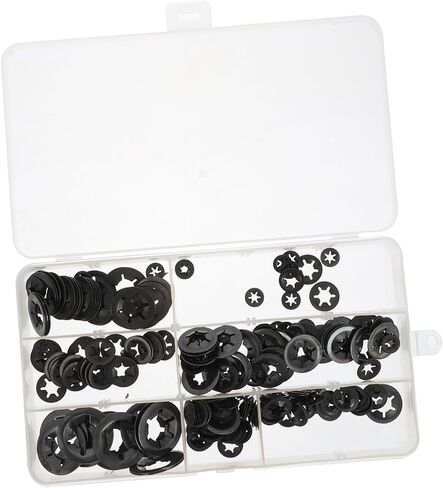 SOLUSTRE Lock Washers Push Nut 520 Pcs Hole Washer Wheel Nuts Push on Washer Washers Star Washer Nut Speeds Clips Fasteners Push-on Locking Washers Tooth Shape Set Dolly Wheel Lock Washer in Saudi Arabia