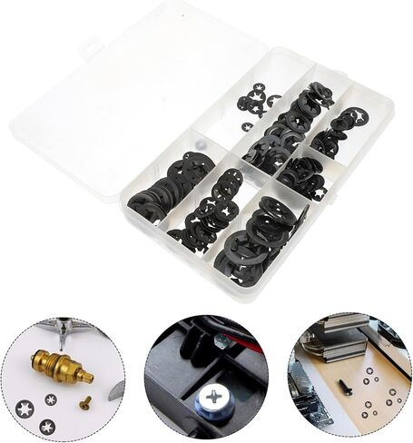 SOLUSTRE Lock Washers Push Nut 520 Pcs Hole Washer Wheel Nuts Push on Washer Washers Star Washer Nut Speeds Clips Fasteners Push-on Locking Washers Tooth Shape Set Dolly Wheel Lock Washer in Saudi Arabia