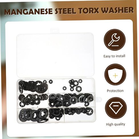 SOLUSTRE Lock Washers Push Nut 520 Pcs Hole Washer Wheel Nuts Push on Washer Washers Star Washer Nut Speeds Clips Fasteners Push-on Locking Washers Tooth Shape Set Dolly Wheel Lock Washer in Saudi Arabia
