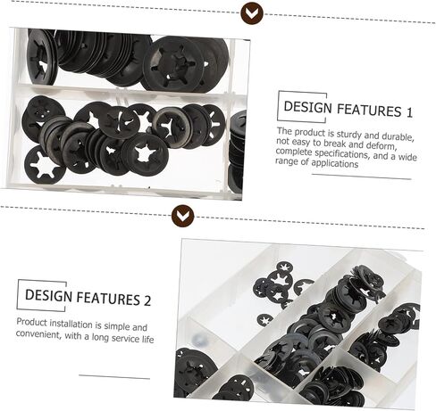 SOLUSTRE Lock Washers Push Nut 520 Pcs Hole Washer Wheel Nuts Push on Washer Washers Star Washer Nut Speeds Clips Fasteners Push-on Locking Washers Tooth Shape Set Dolly Wheel Lock Washer in Saudi Arabia