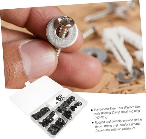 SOLUSTRE Lock Washers Push Nut 520 Pcs Hole Washer Wheel Nuts Push on Washer Washers Star Washer Nut Speeds Clips Fasteners Push-on Locking Washers Tooth Shape Set Dolly Wheel Lock Washer in Saudi Arabia