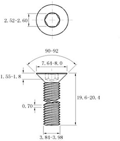 FullerKreg M4-0.7 x 8mm DIN 7991 Hex Drive Class 10.9 Black Oxide Finish Alloy Steel Flat Socket Cap Screw (Pkg of 100) in Saudi Arabia
