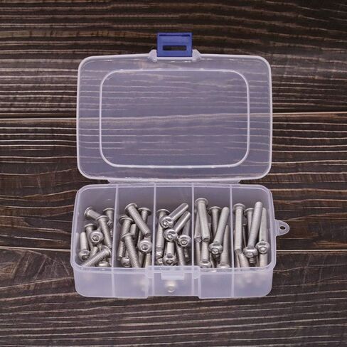 100 PCS Button Head Socket Head Cap Screws Bolts Assortment Kit, 1/4-20 UNC x 3/8", 1/2", 5/8", 3/4", 1", 18-8 Stainless Steel 304, Allen Hex Drive in Saudi Arabia