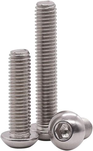 100 PCS Button Head Socket Head Cap Screws Bolts Assortment Kit, 1/4-20 UNC x 3/8", 1/2", 5/8", 3/4", 1", 18-8 Stainless Steel 304, Allen Hex Drive in Saudi Arabia