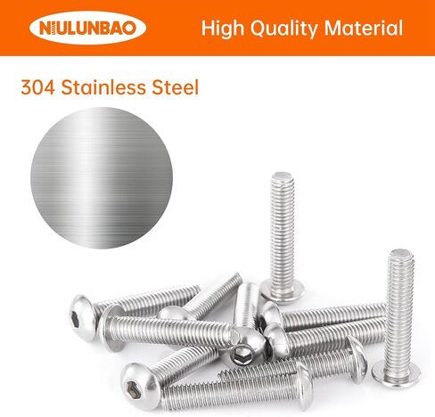 M5-0.8 × 25 مم مسامير غطاء رأس مقبس الرأس 304 آلة مترية من الفولاذ المقاوم للصدأ، محرك ألين سداسي، لمسة نهائية لامعة ملولبة بالكامل 50 قطعة in Kuwait