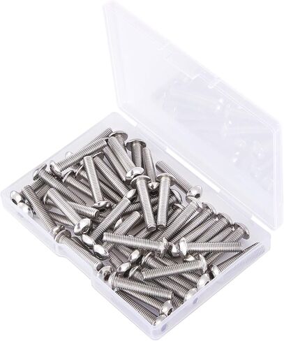 M5-0.8 × 25 مم مسامير غطاء رأس مقبس الرأس 304 آلة مترية من الفولاذ المقاوم للصدأ، محرك ألين سداسي، لمسة نهائية لامعة ملولبة بالكامل 50 قطعة in Kuwait