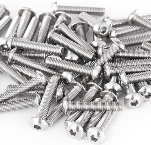 M5-0.8 × 25 مم مسامير غطاء رأس مقبس الرأس 304 آلة مترية من الفولاذ المقاوم للصدأ، محرك ألين سداسي، لمسة نهائية لامعة ملولبة بالكامل 50 قطعة in Kuwait