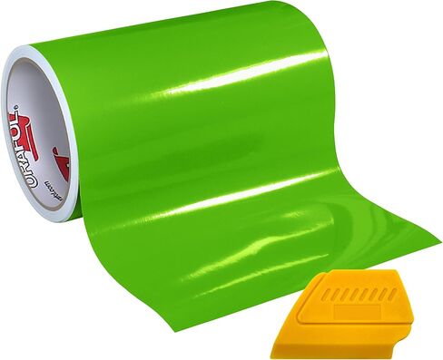 VViViD ORACAL 651 12x 15ft Gloss Vinyl Choose Color Solvent-Based Adhesive-Backed Calendared Wrap Decals w/Yellow Multi-Purpose Squeegee (Lime Tree Green) in Saudi Arabia