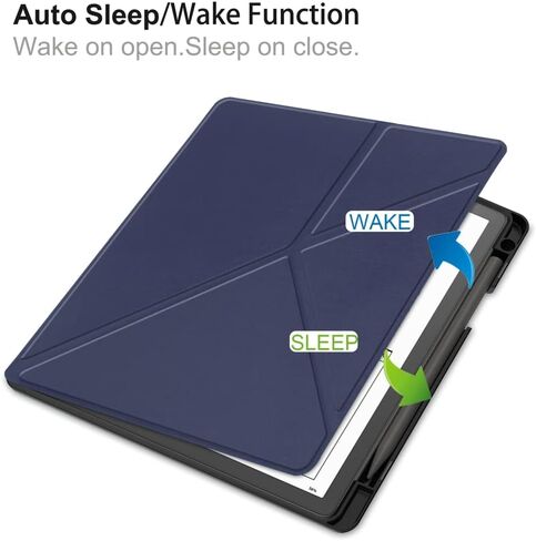 Tablet Cover for Amazon Kindle Scribe 10.2" (2022 Release), Ultra Slim Folio Stand Lightweight with Auto Sleep/Wake Up Function Leather Case for Kindle Scribe 10.2 inch (Hard-Black) in Saudi Arabia
