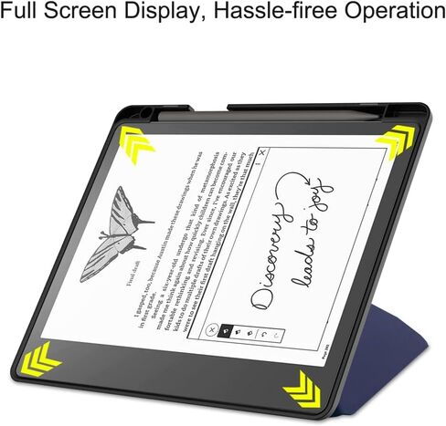 Tablet Cover for Amazon Kindle Scribe 10.2" (2022 Release), Ultra Slim Folio Stand Lightweight with Auto Sleep/Wake Up Function Leather Case for Kindle Scribe 10.2 inch (Hard-Black) in Saudi Arabia
