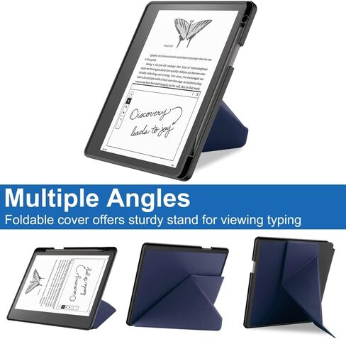 Tablet Cover for Amazon Kindle Scribe 10.2" (2022 Release), Ultra Slim Folio Stand Lightweight with Auto Sleep/Wake Up Function Leather Case for Kindle Scribe 10.2 inch (Hard-Black) in Saudi Arabia
