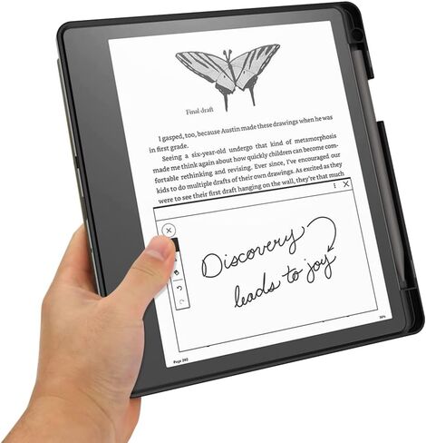 Tablet Cover for Amazon Kindle Scribe 10.2" (2022 Release), Ultra Slim Folio Stand Lightweight with Auto Sleep/Wake Up Function Leather Case for Kindle Scribe 10.2 inch (Hard-Black) in Saudi Arabia