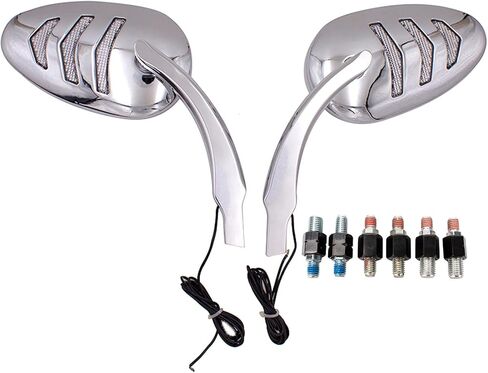Motorcycle Rearview Mirror With Sequential Integrated Arrow LED Turn Signal Light Side Mirrors for Harley-Davidson Bobber Cruiser Custom in Saudi Arabia