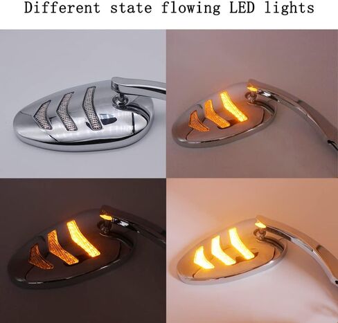 Motorcycle Rearview Mirror With Sequential Integrated Arrow LED Turn Signal Light Side Mirrors for Harley-Davidson Bobber Cruiser Custom in Saudi Arabia