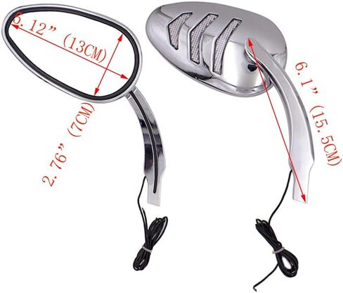 Motorcycle Rearview Mirror With Sequential Integrated Arrow LED Turn Signal Light Side Mirrors for Harley-Davidson Bobber Cruiser Custom in Saudi Arabia