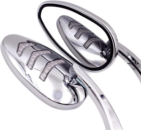 Motorcycle Rearview Mirror With Sequential Integrated Arrow LED Turn Signal Light Side Mirrors for Harley-Davidson Bobber Cruiser Custom in Saudi Arabia