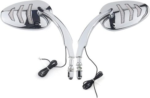Motorcycle Rearview Mirror With Sequential Integrated Arrow LED Turn Signal Light Side Mirrors for Harley-Davidson Bobber Cruiser Custom in Saudi Arabia