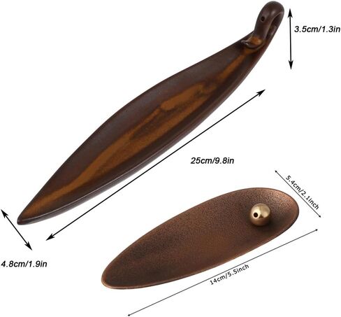 مجموعة حامل البخور - قطعتين من مبخرة أوراق الشجر، حاملات البخور للعصي لصائد الرماد، تصميم طبيعي حديث، صينية لالتقاط رماد البخور، الأفضل للعدادات، وغرفة التأمل، واليوجا، والمنزل، والمكتب in Kuwait