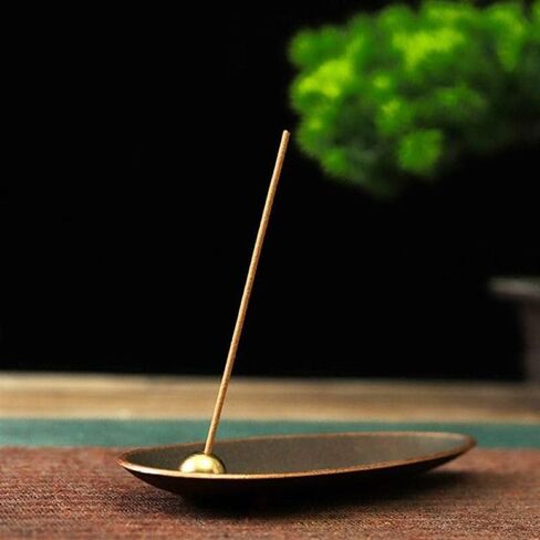 مجموعة حامل البخور - قطعتين من مبخرة أوراق الشجر، حاملات البخور للعصي لصائد الرماد، تصميم طبيعي حديث، صينية لالتقاط رماد البخور، الأفضل للعدادات، وغرفة التأمل، واليوجا، والمنزل، والمكتب in Kuwait