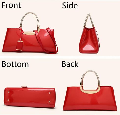 Top-handle Handbags Purse Tote for Women Patent PU Satchel Gloss Wedding Shoulder Crossbody Bag in Saudi Arabia