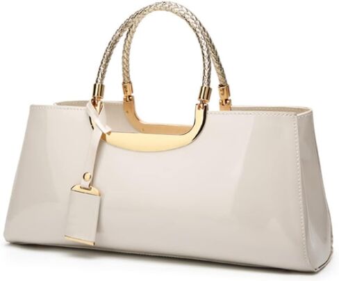 Top-handle Handbags Purse Tote for Women Patent PU Satchel Gloss Wedding Shoulder Crossbody Bag in Saudi Arabia