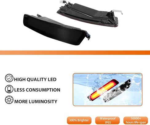 ADIIL Smoked Lens Red LED Rear Side Marker Signal Lights For 2006-2010 VW Volkswagen Beetle（2PCS Passenger and Driver Side）,Rear Bumper Side Fender Lamps in Saudi Arabia