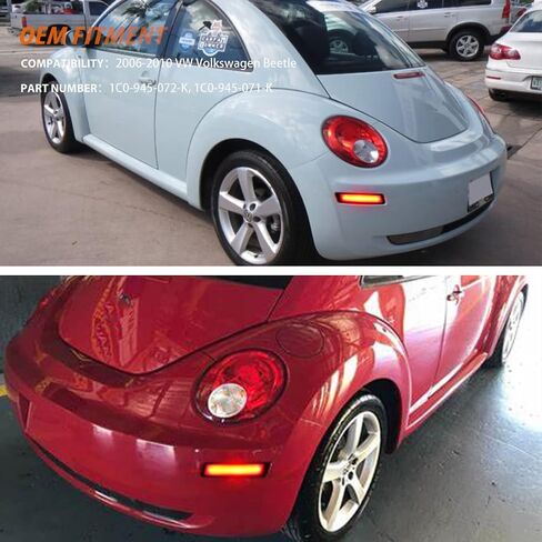 ADIIL Smoked Lens Red LED Rear Side Marker Signal Lights For 2006-2010 VW Volkswagen Beetle（2PCS Passenger and Driver Side）,Rear Bumper Side Fender Lamps in Saudi Arabia