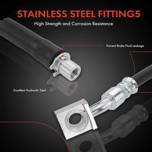 A-Premium Front Passenger Brake Hydraulic Hose Compatible with Cadillac Models - CTS 2012 2013 3.0L 3.6L AWD in Saudi Arabia