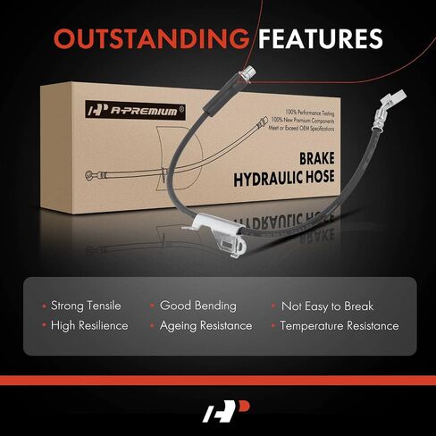 A-Premium Front Passenger Brake Hydraulic Hose Compatible with Cadillac Models - CTS 2012 2013 3.0L 3.6L AWD in Saudi Arabia
