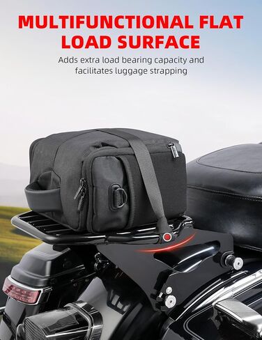 رف أمتعة قابل للفصل من Amazicha رف تثبيت خلفي للدراجة النارية متوافق مع Harley Touring Street Glide Electra Glide Road King 2009-2024 (أسود لامع) in Kuwait