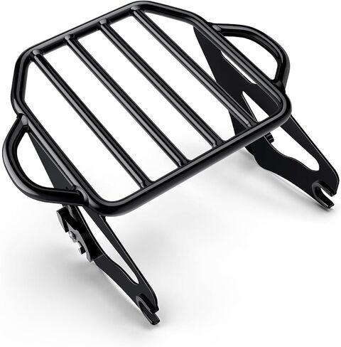رف أمتعة قابل للفصل من Amazicha رف تثبيت خلفي للدراجة النارية متوافق مع Harley Touring Street Glide Electra Glide Road King 2009-2024 (أسود لامع) in Kuwait