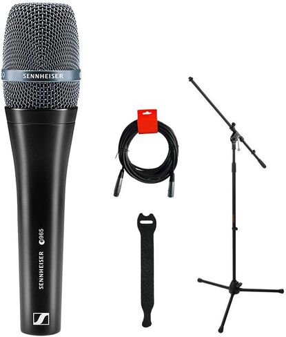 Sennheiser e 965 Handheld Condenser Microphone with Tripod Mic Stand, XLR-XLR Cable & 10-Pack Straps Bundle in Saudi Arabia