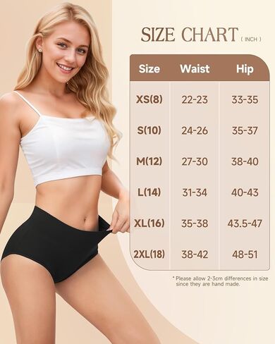 5 Pack Womens High Waisted Underwear Full Coverage Ladies Panties Soft Breathable Cotton Stretch Solid Color Briefs in Kuwait