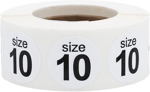Shoe Size Blank White Stickers for Retail Clothing 0.75 Inch 500 Total Adhesive Labels in Saudi Arabia