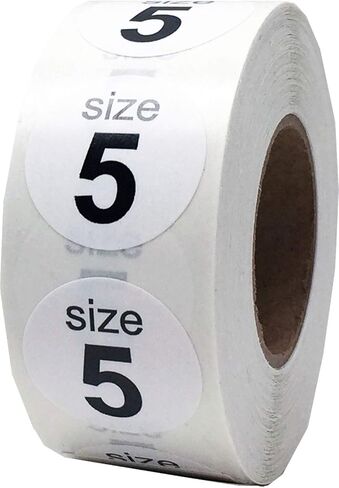 Shoe Size Blank White Stickers for Retail Clothing 0.75 Inch 500 Total Adhesive Labels in Saudi Arabia