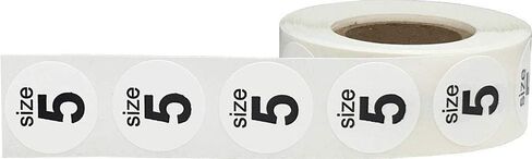 Shoe Size Blank White Stickers for Retail Clothing 0.75 Inch 500 Total Adhesive Labels in Saudi Arabia